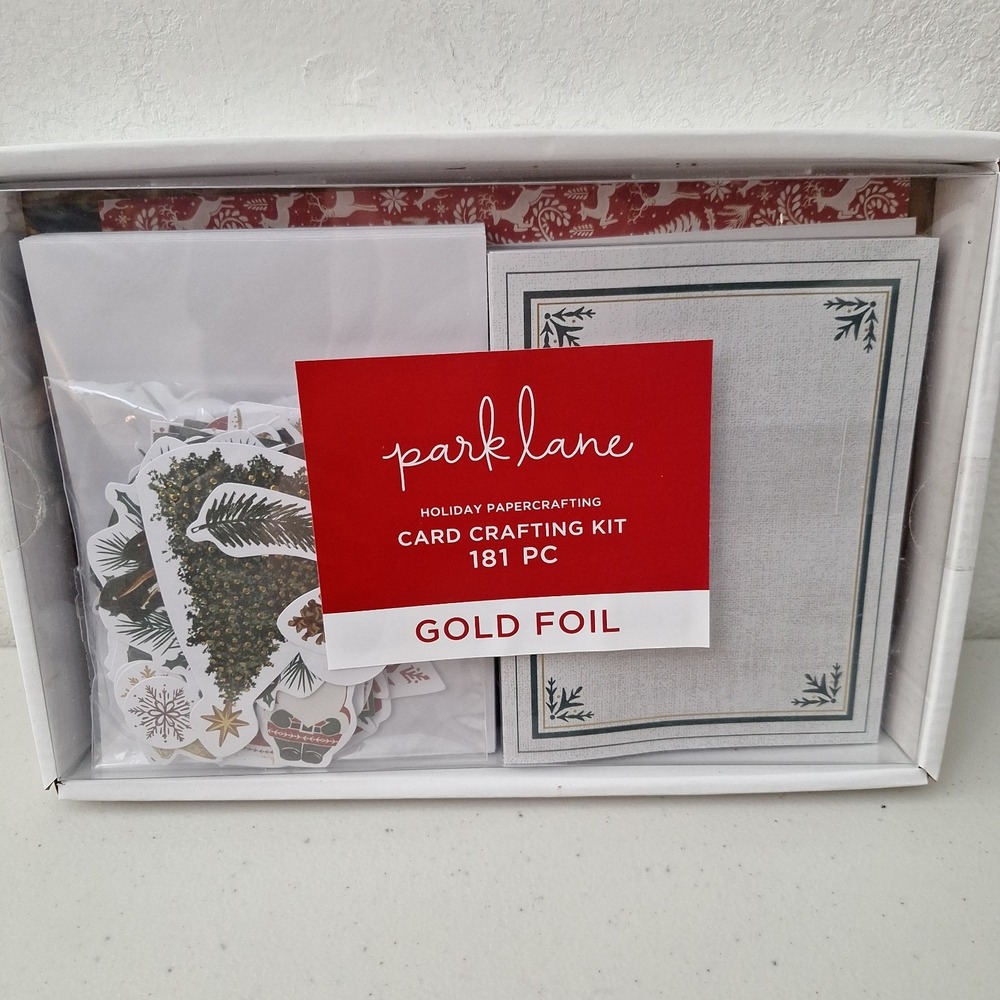 Park Lane Gold Foil Christmas Holiday Papercrafting 20 Card Making Kit, 181 Pcs